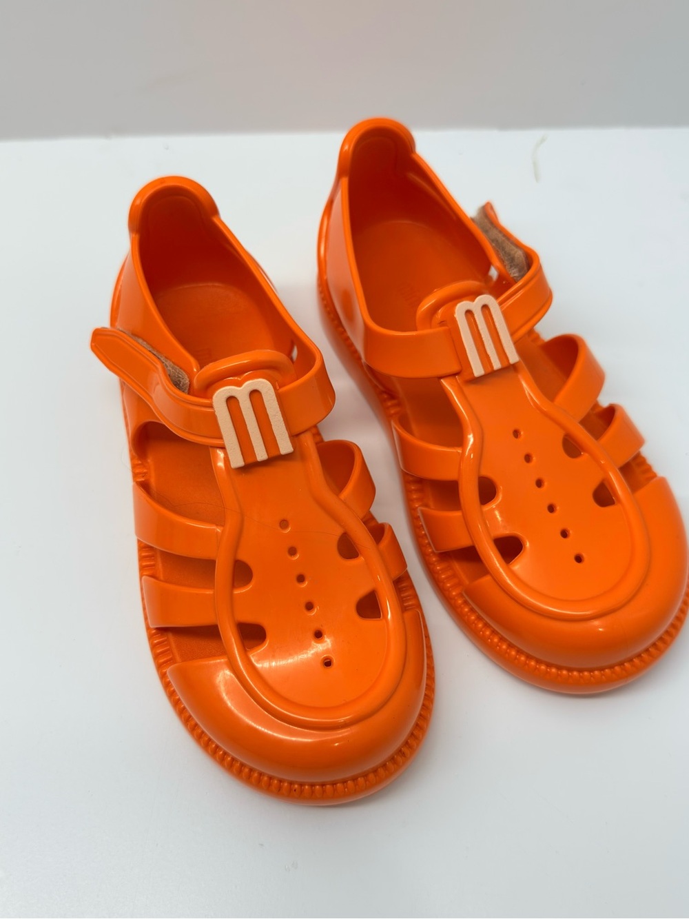 Mini Melissa Hip Daydream Orange Jelly Sandals Size 10 NIB